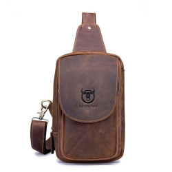 Bolsa Mochila Transversal Couro Legítimo Rústico