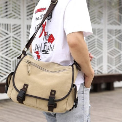 Bolsa Mensageiro em Lona Masculina Transversal