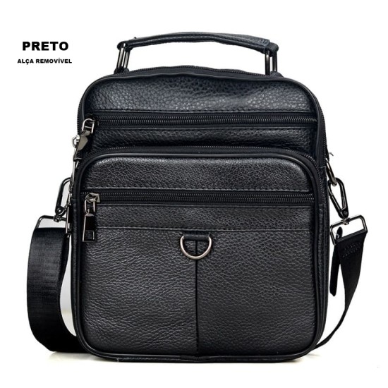 Bolsa Couro Legítimo Tiracolo Masculina