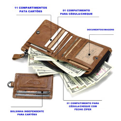 Carteira Masculina Couro Cool Love