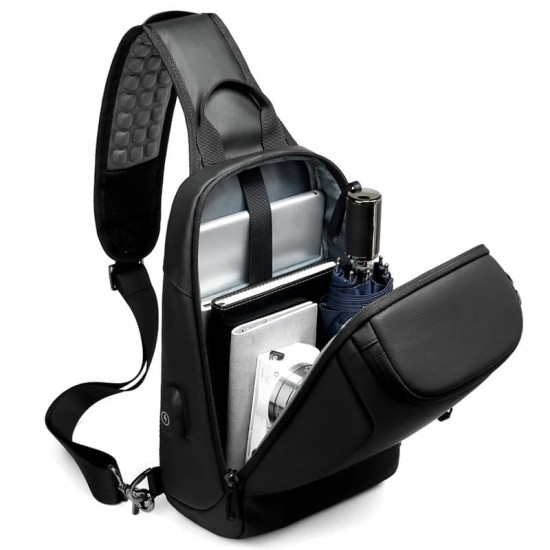 Mochila Transversal USB Impermeável América Mochila Transversal USB Impermeável América