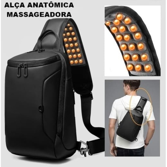 Mochila Transversal USB Impermeável América Mochila Transversal USB Impermeável América