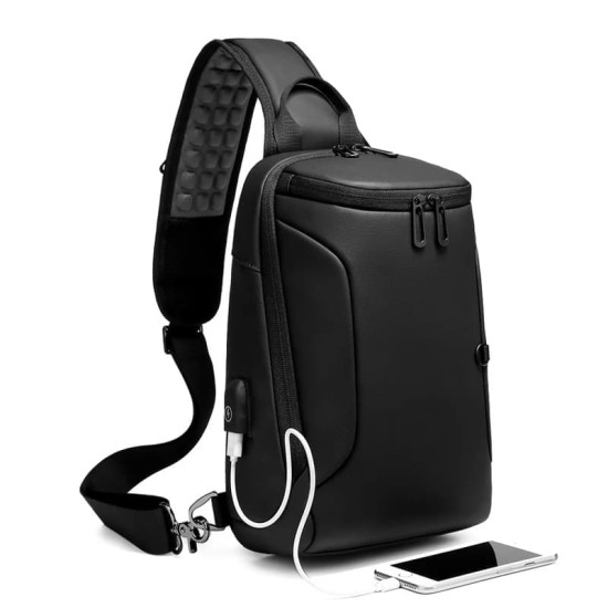 Mochila Transversal USB Impermeável América Mochila Transversal USB Impermeável América