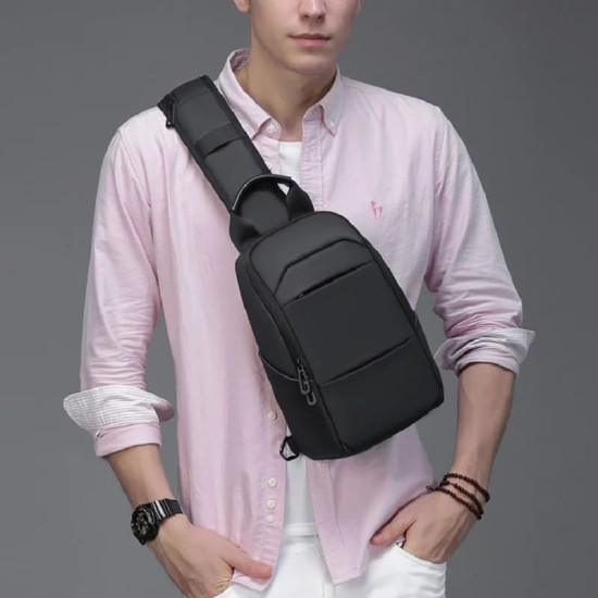 Bolsa Mochila Transversal Impermeável USB Bolsa Mochila Transversal Impermeável USB