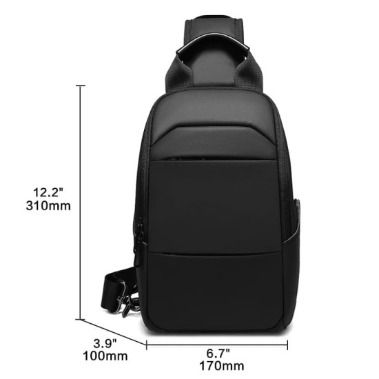 Bolsa Mochila Transversal Impermeável USB Bolsa Mochila Transversal Impermeável USB